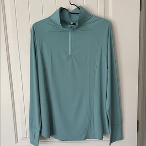UV Protection XL Teal Long Sleeve Pullover Shirt
